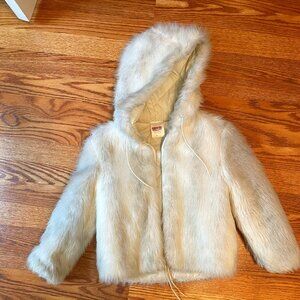 Vintage Outerstuff Faux Fur white gray size 6x Girls Coat